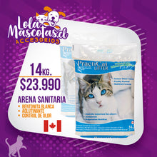 Cargar imagen en el visor de la galería, Arena Sanitaria Practicat Aglutinante 🐱🇨🇦 7 y 14Kg.
